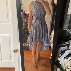 Pinstripe high low dress